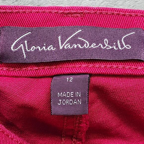 Gloria Vanderbilt Jeans Womens 12 Pink Amanda High Rise Cuffed Capri Stretch - Picture 5 of 15